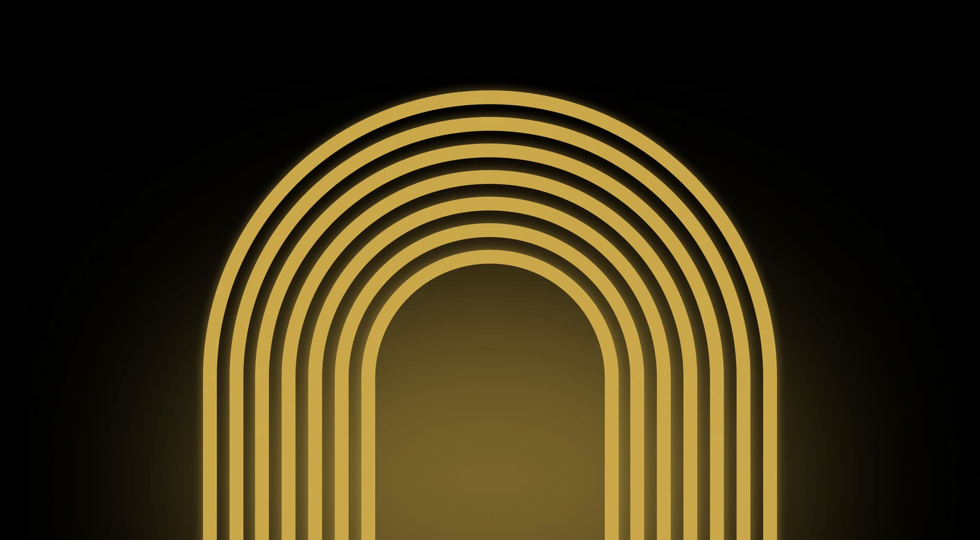 Golden decorative arch glow behind AI robot